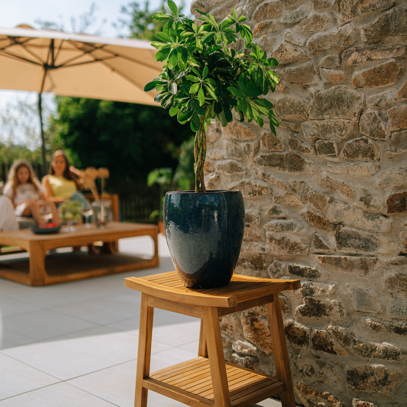 Keramický květináč LAFONTAINE - Mořsky modrá