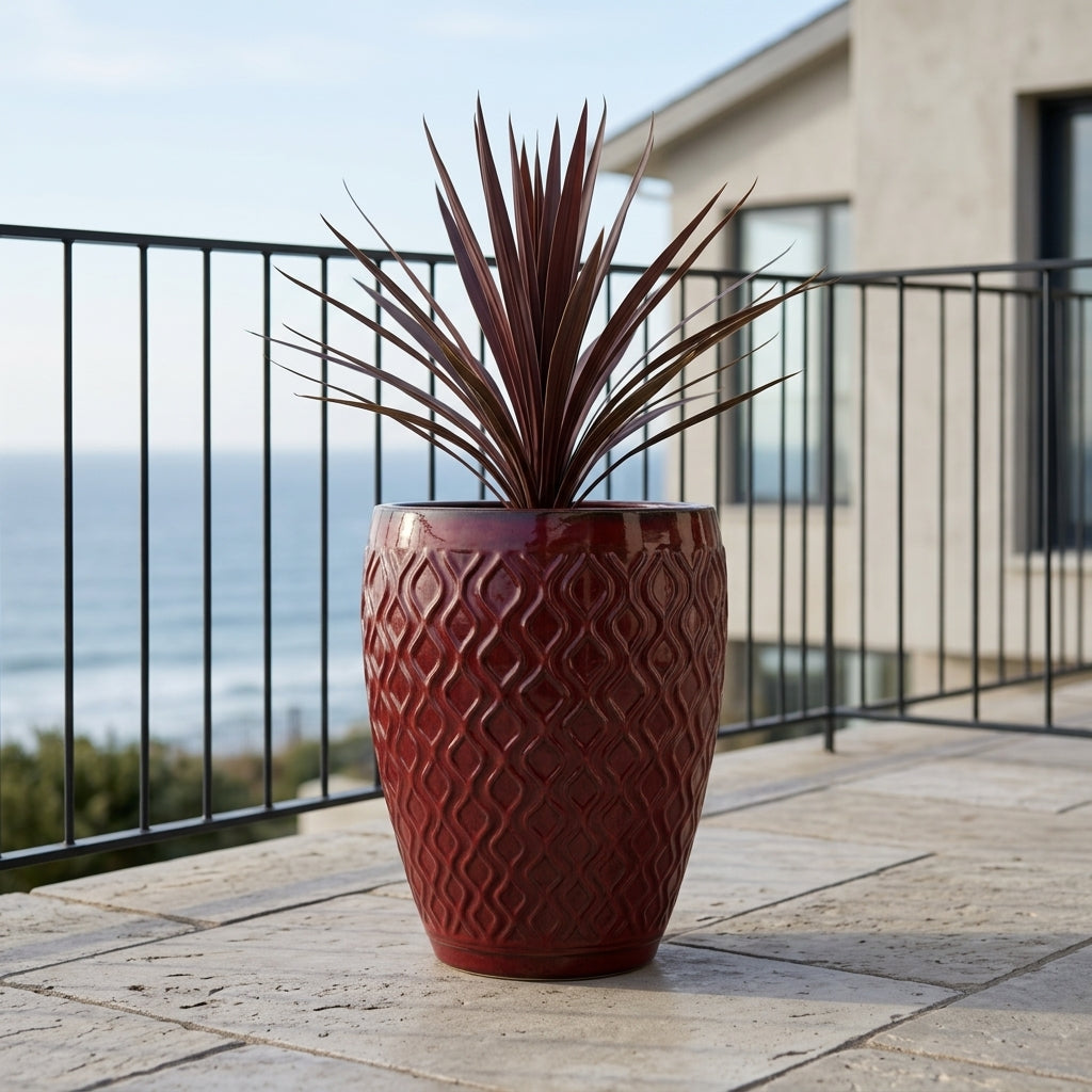 Blumentopf PHENIX Císařská červená – handgefertigte Keramik, XXL bis 68 cm