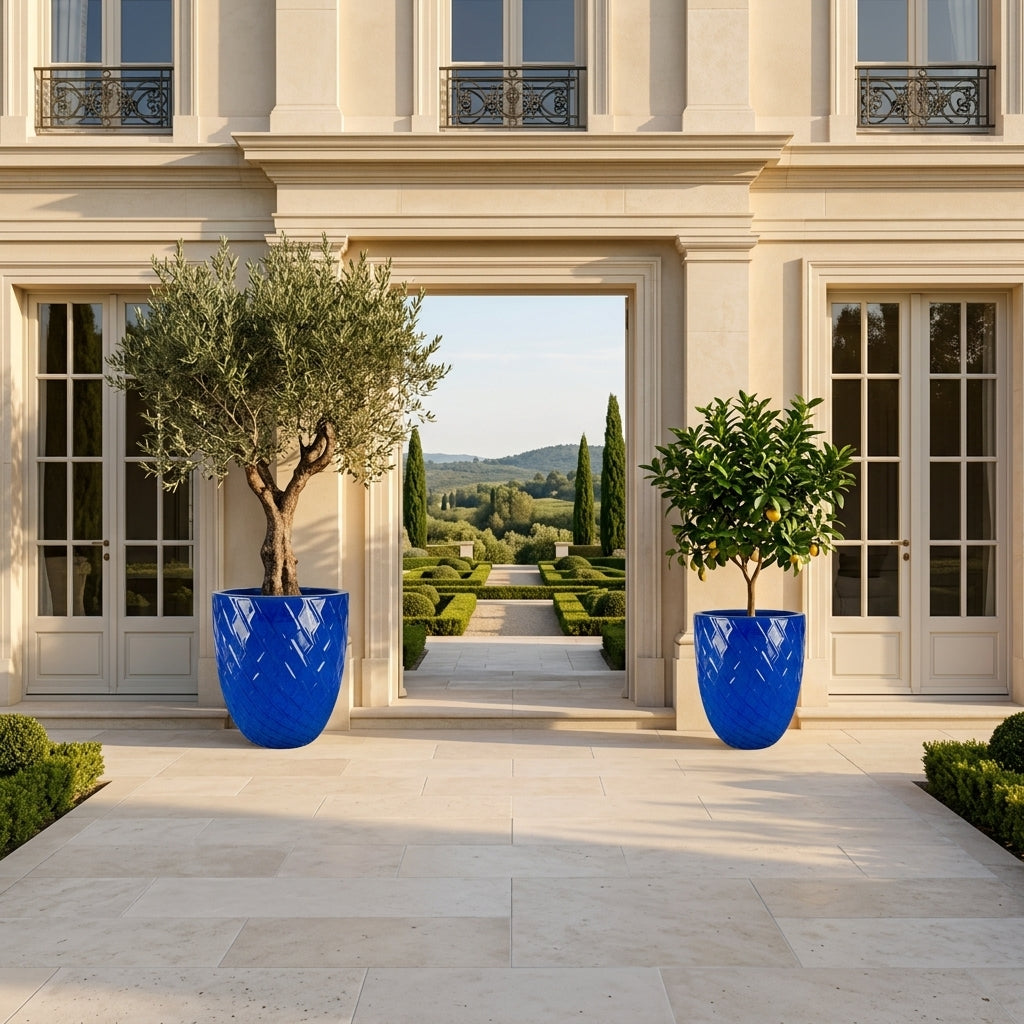 ZEUS Antikenblau Terrakotta-Topf – Provencelia, für Garten und Terrasse