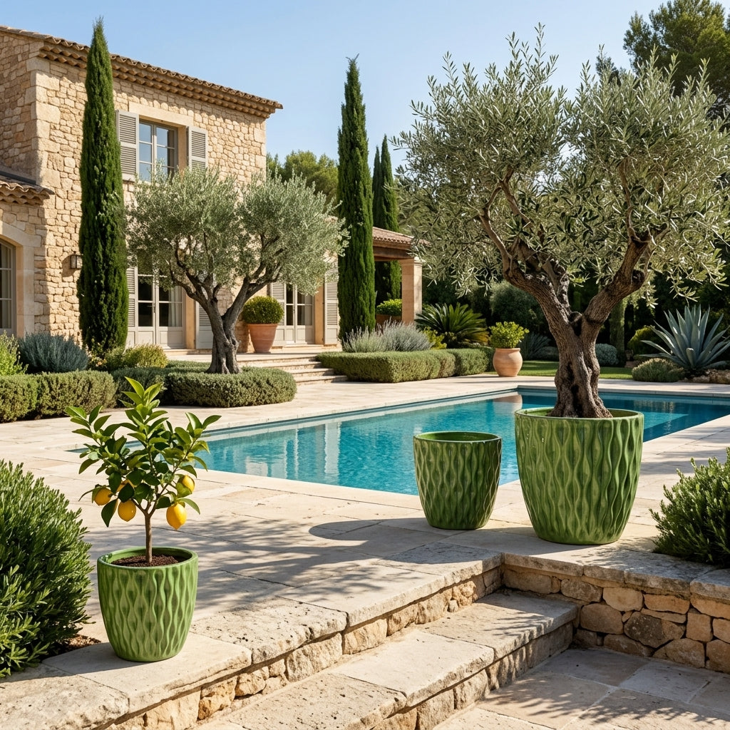 Provencelia MONET ručně vyráběný glazovaný květináč z terakoty – Premium Keramiktopf, zeitloses Design