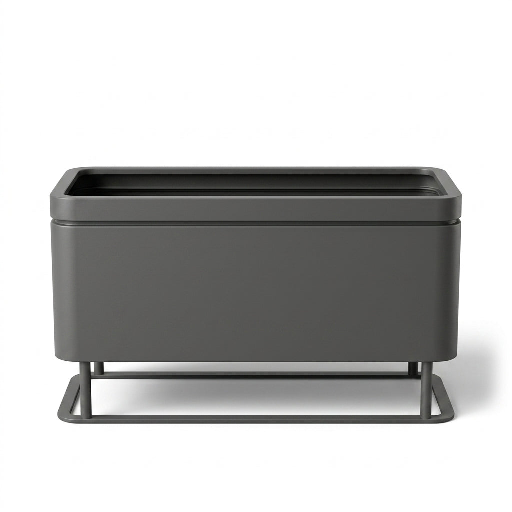 Velký ocelový květináč GRANDOSIA - Antracitová - XXL (90 x 40 x 50 cm)