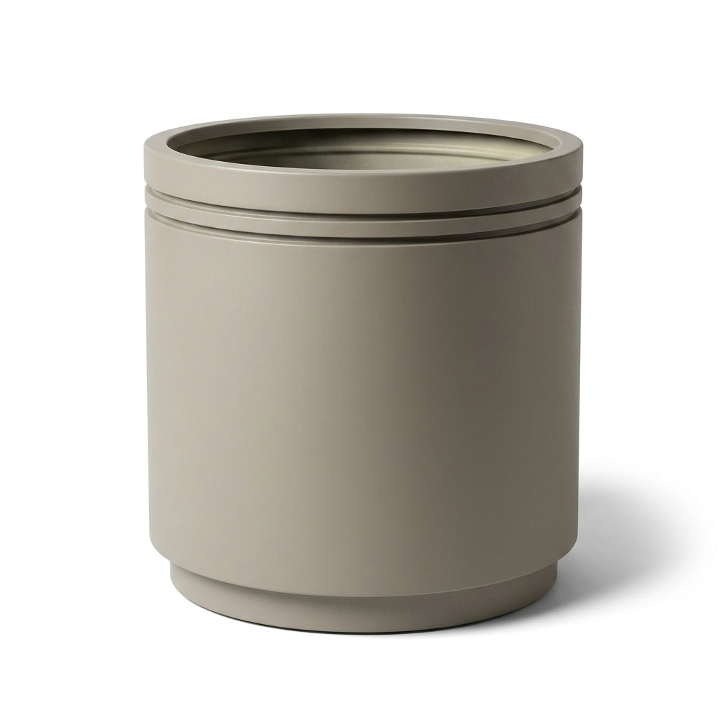 Velký nerezový květináč INFINITY ROUND - Šampaňská - XL (60 x 60 x 60 cm)