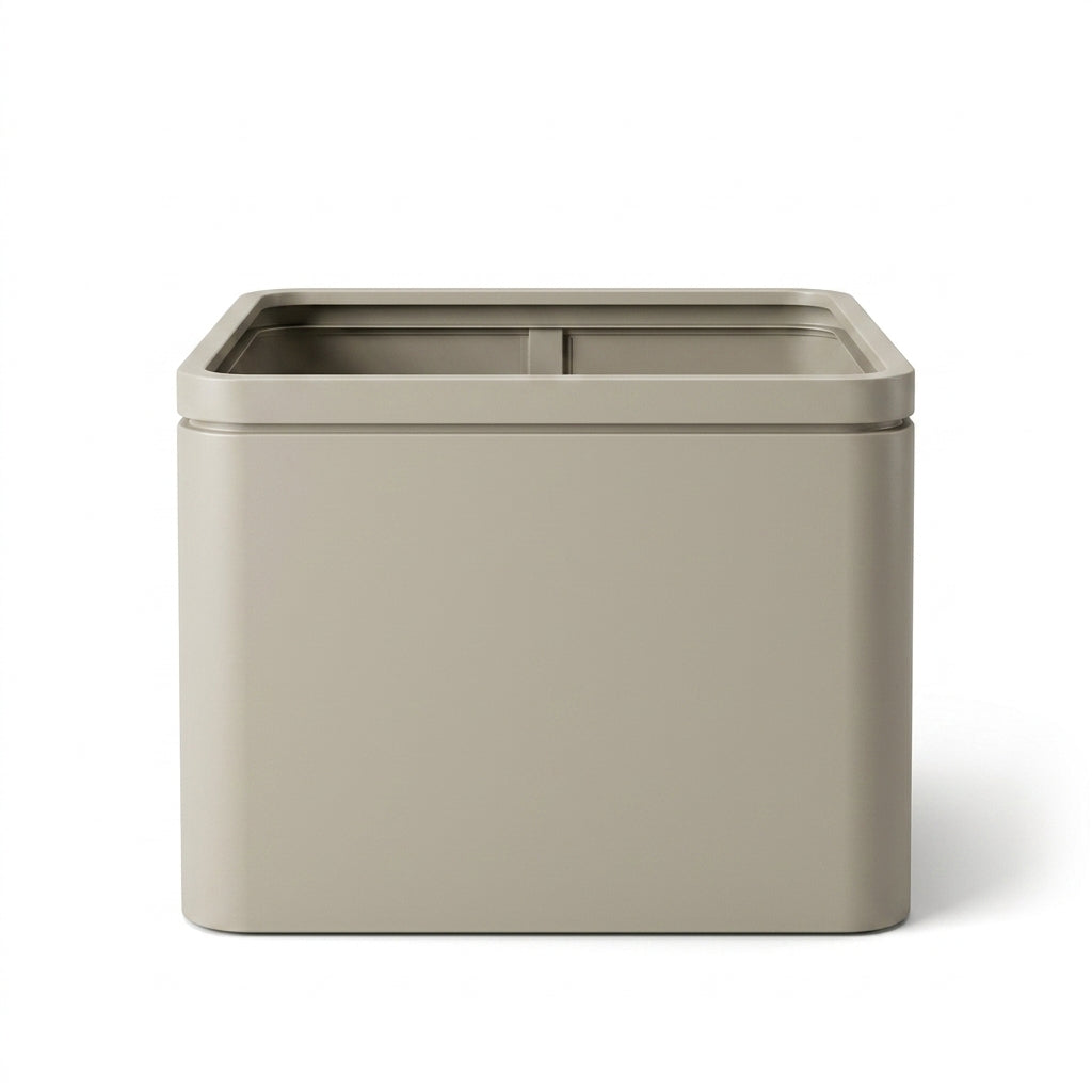 Velký květináč z nerezové oceli INFINITY SQUARE - Šampaňská - XL (80 x 80 x 60 cm)