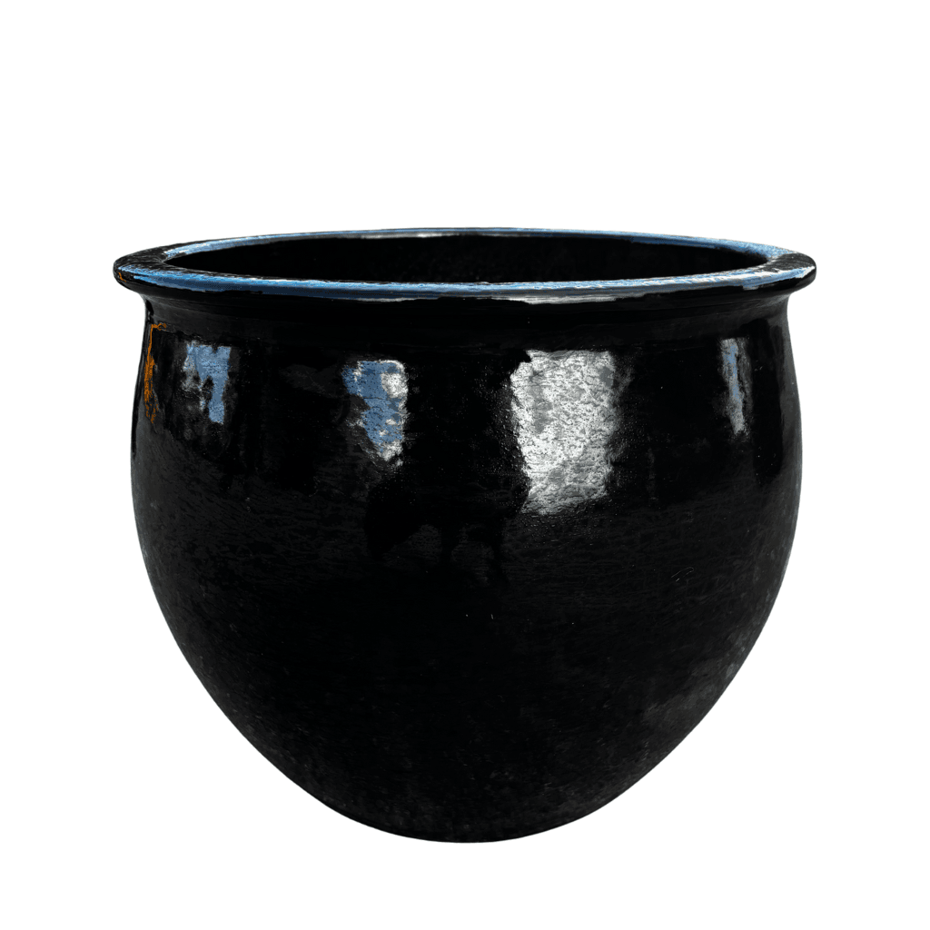 Keramik-Pflanzkübel NEWTON – Schwarz, L (44 cm x 35 cm)