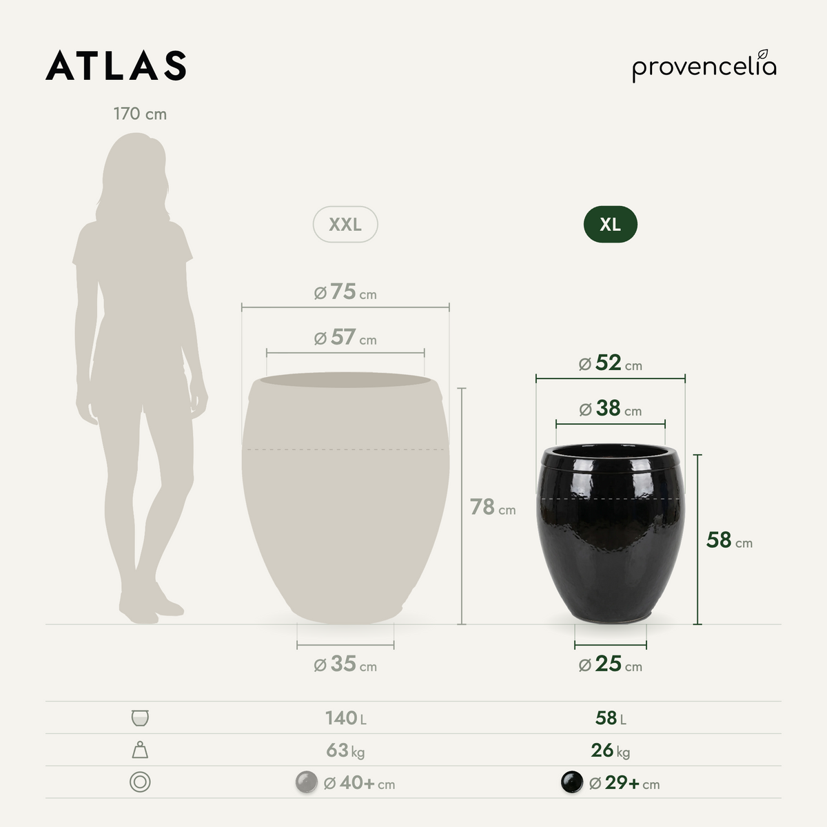 ATLAS XL – Maße