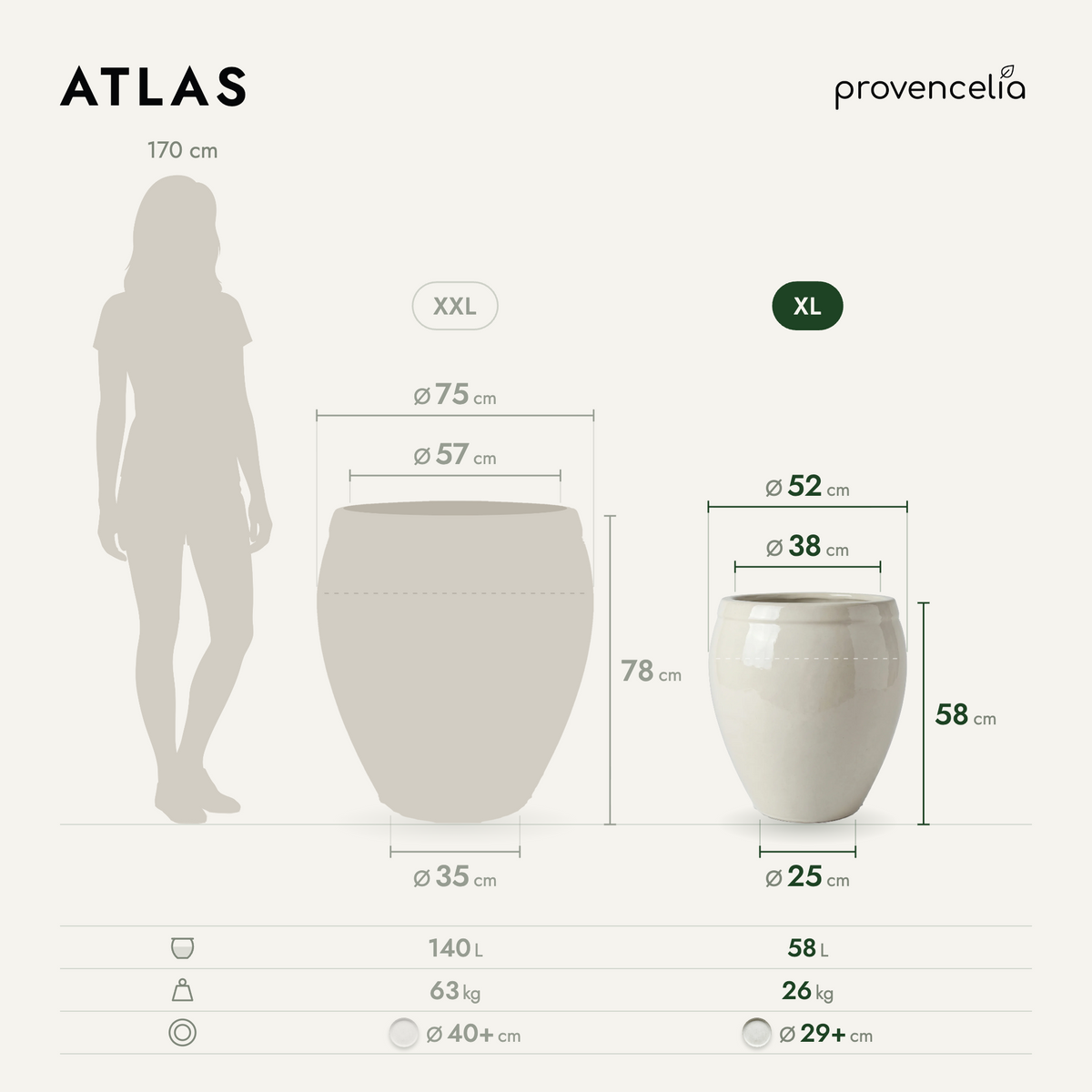 ATLAS XL – Maße