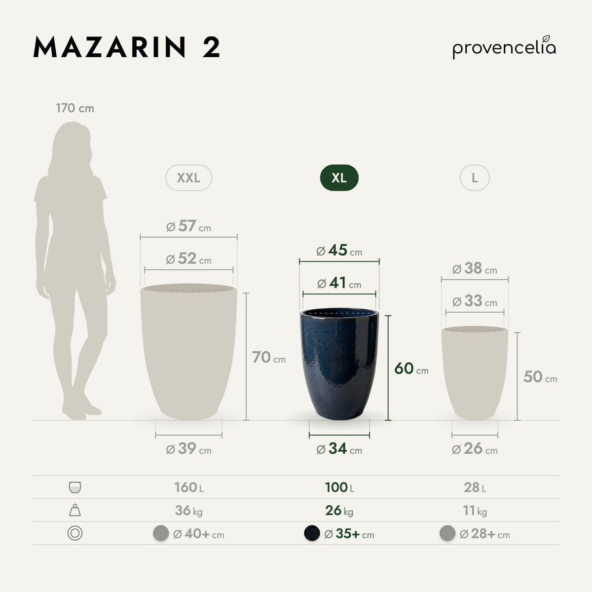 MAZARIN 2 XL – Maße