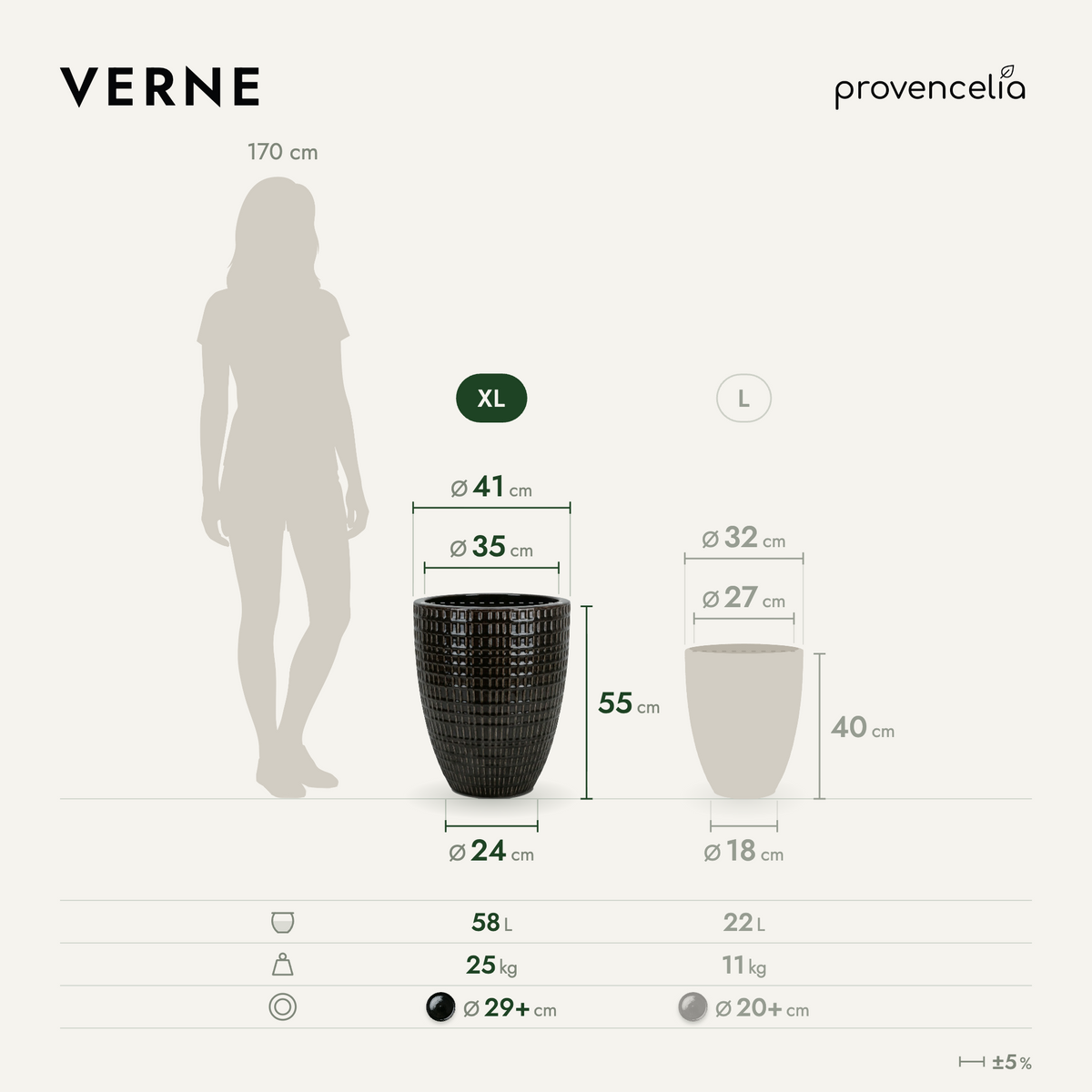 VERNE XL – Maße
