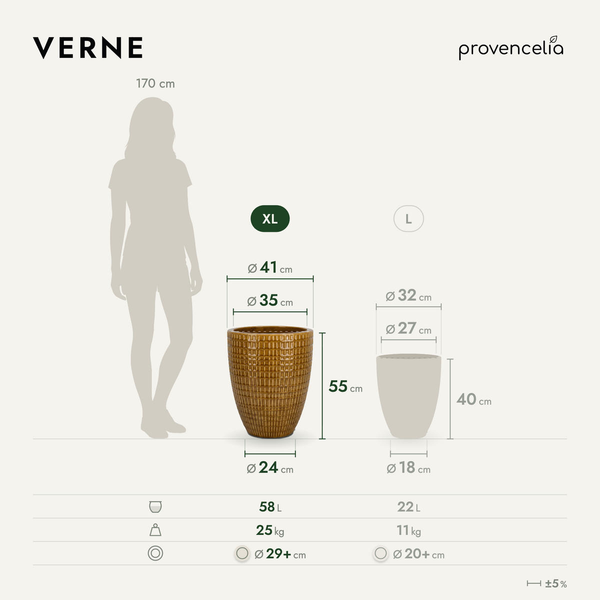 VERNE XL – Maße
