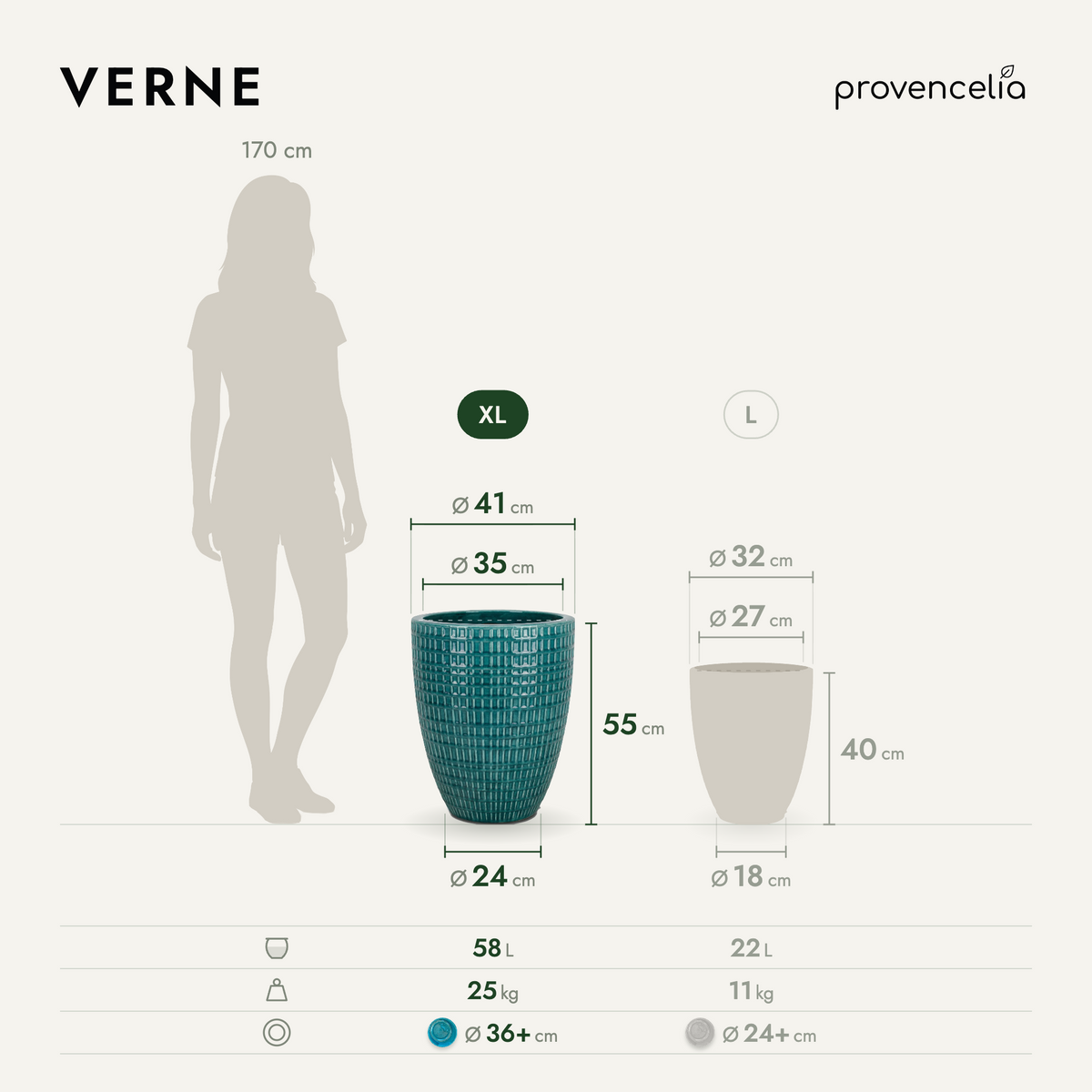 VERNE XL – Maße