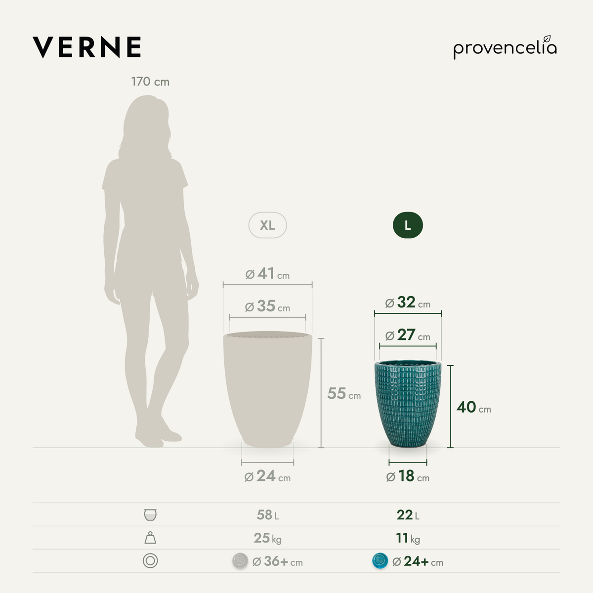 VERNE L – Maße