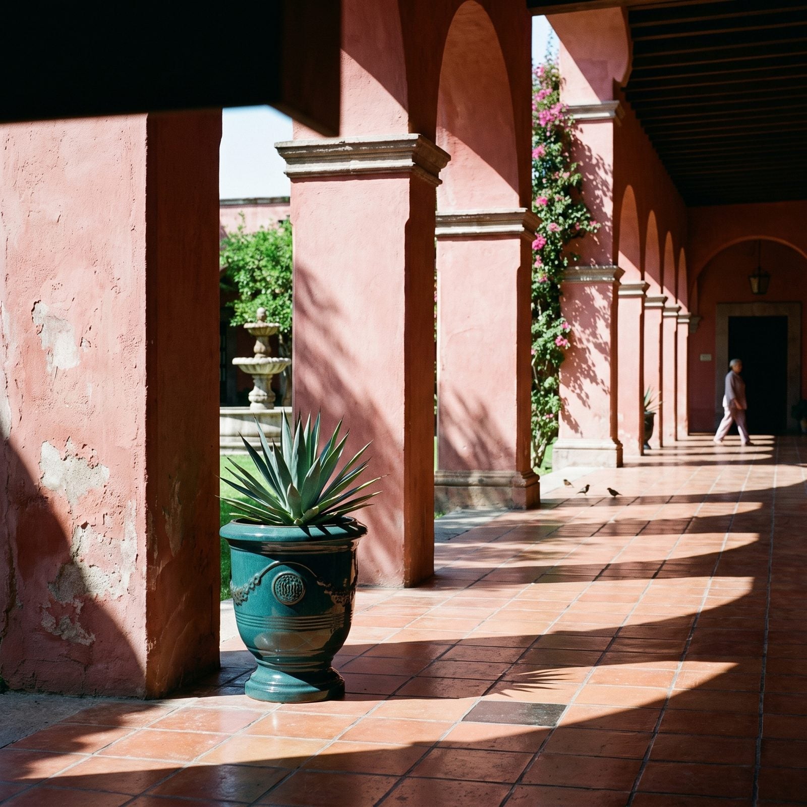 RICHELIEU Tropische Lagune in der Arkade einer mexikanischen Hacienda