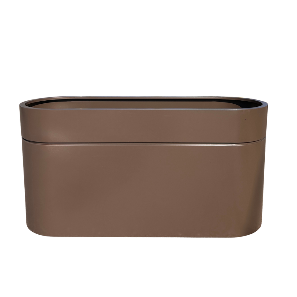 Großer verzinkter Stahl-Pflanzkübel INFINITY LINE - Taupe - XXXL (120 x 40 x 60 cm)
