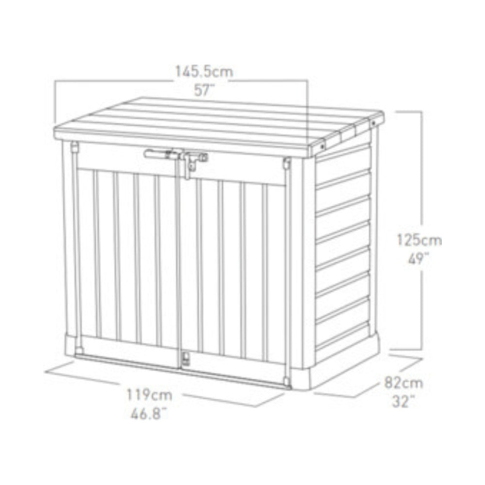 Store-It-Out Max Coffre de rangement 146x82x125cm, Beige / Brun