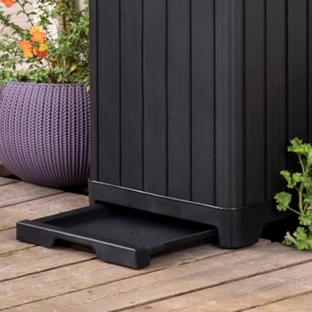 Keter Baltimore — venkovní plastový odpadkový koš 125 L, 87,4×41×41 cm, černý