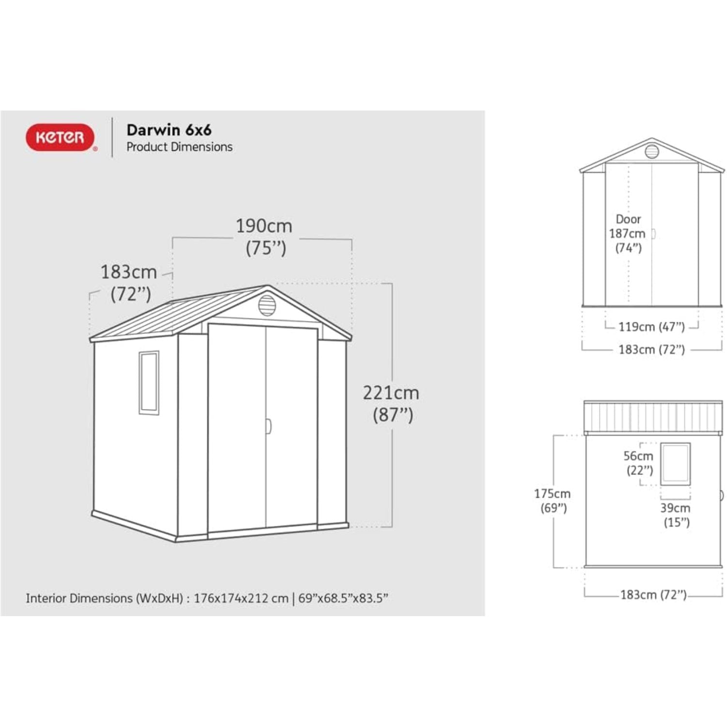Keter Darwin 6×6 — zahradní domek, hnědý