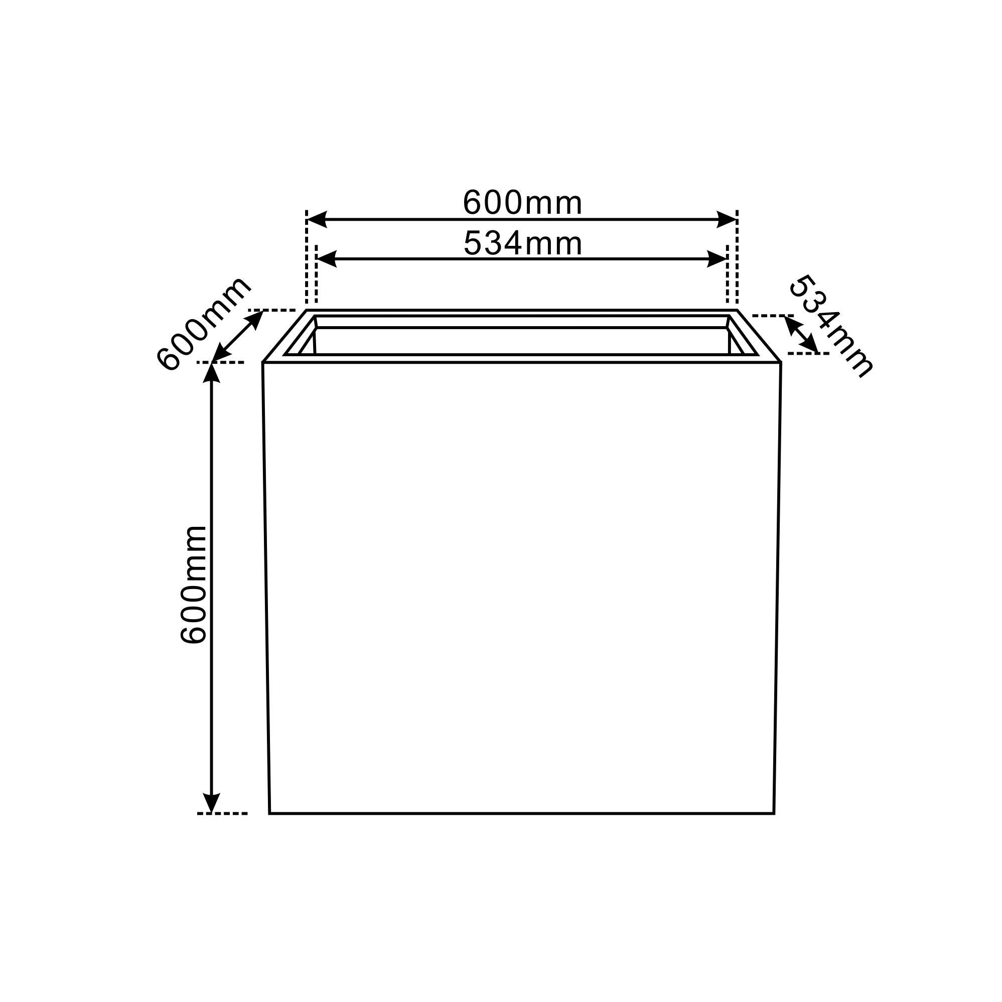 Beton-Pflanzkübel Kubix (60 x 60 x 60 cm) – Dunkelgrün