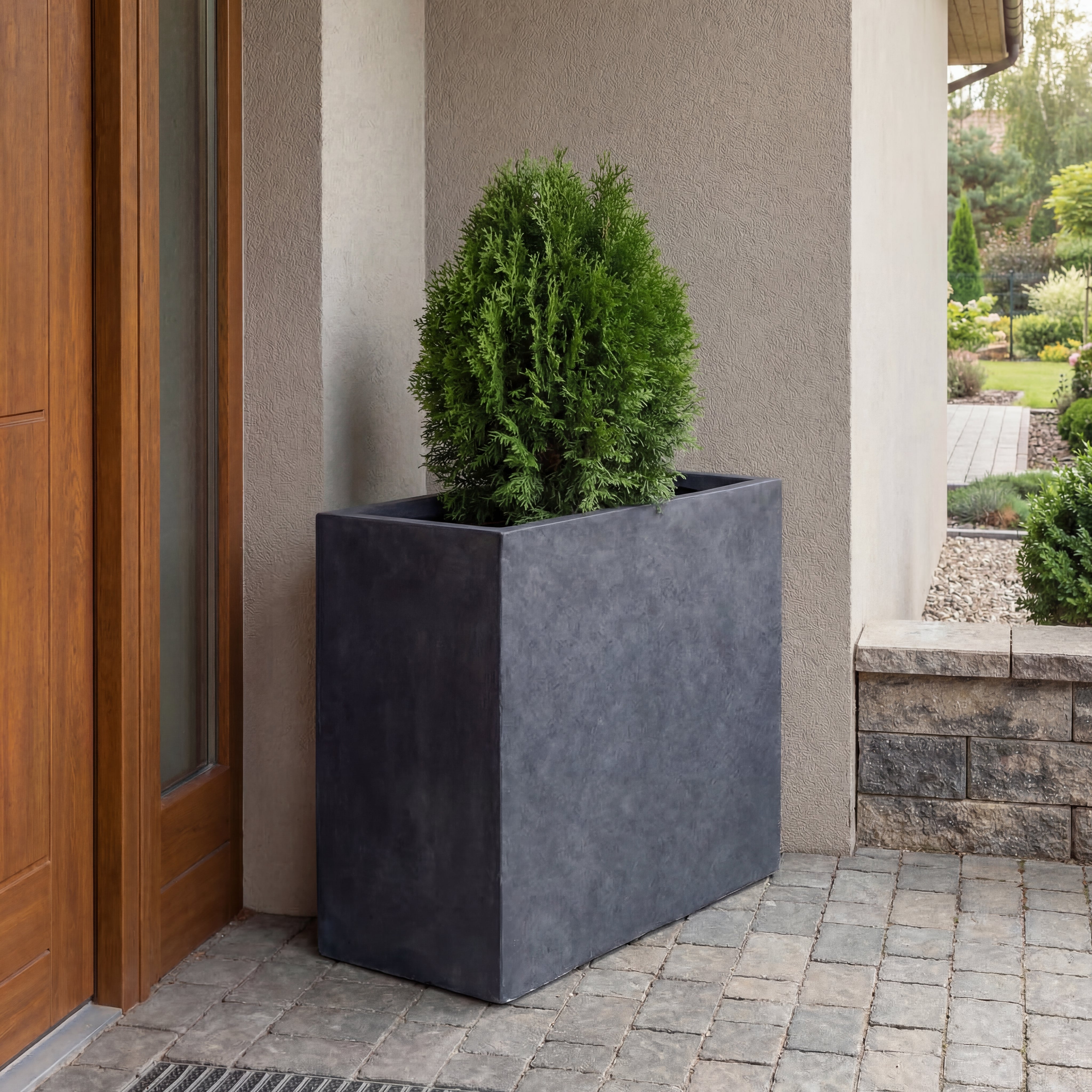 Beton-Pflanzkübel Alpha – Dunkelgrau