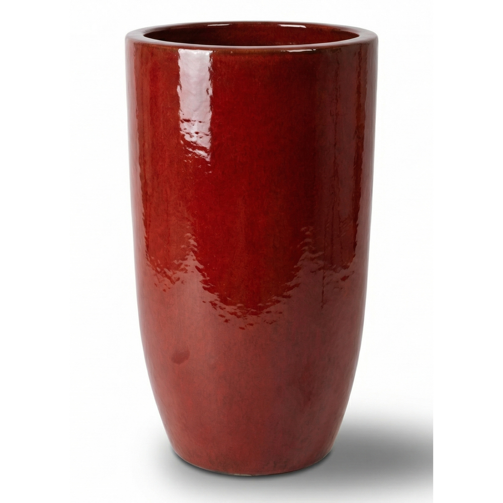 Keramik-Pflanzkübel ATHENA - Tropenrot - (40 x 81 cm)