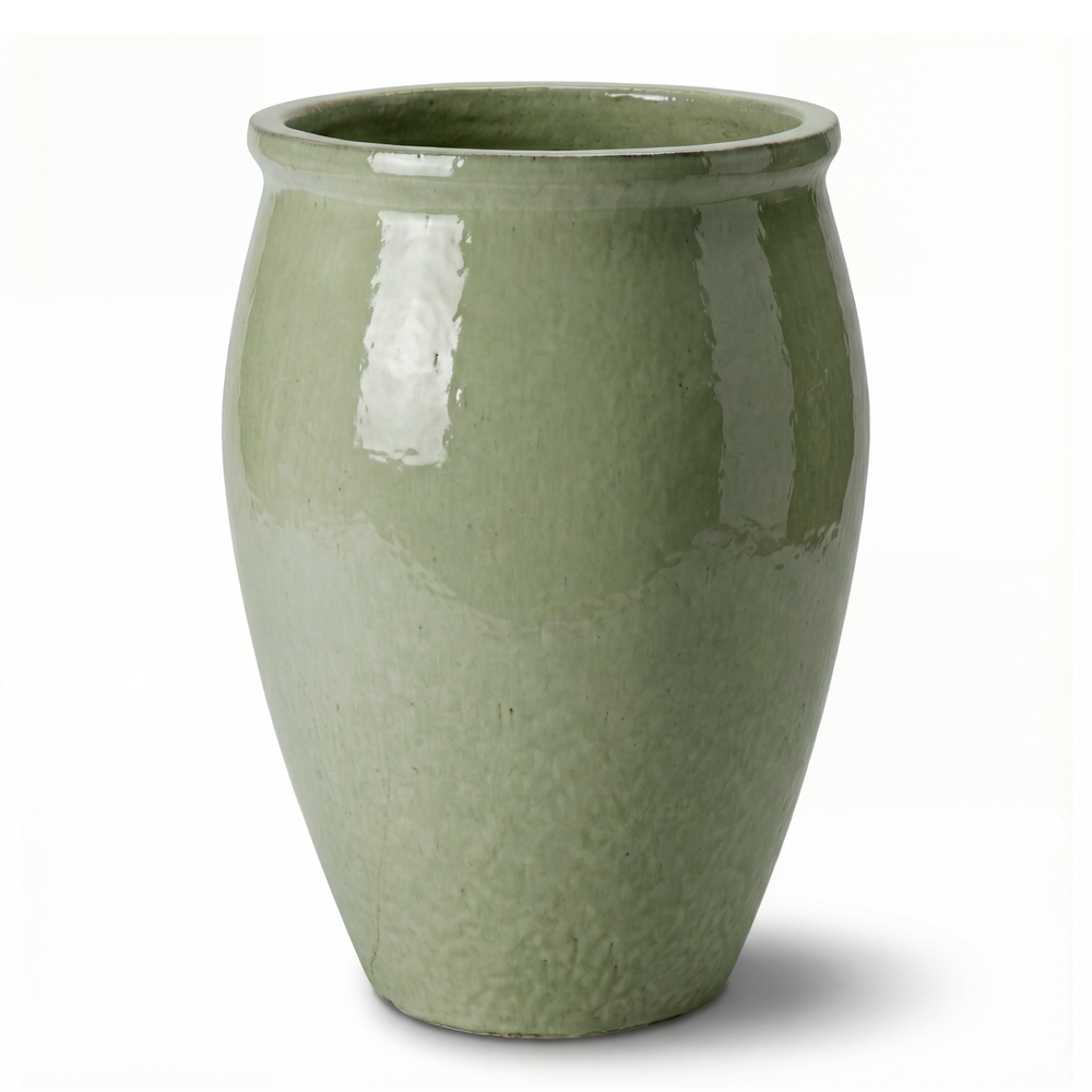 Keramik-Pflanzkübel BACCHUS - Jade-Perle - XL (36 cm x 52 cm)