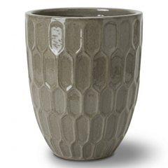 Daudet Keramik-Pflanzgefäß, gebürstete Bronze - Handgefertigtes glasiertes Terrakotta-Pflanzgefäß