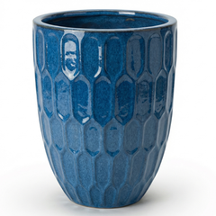 Daudet Keramik-Pflanzkübel Antikblau – Handgefertigter glasierter Terrakotta-Pflanzkübel