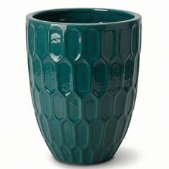Daudet Keramik-Pflanzkübel Türkis - Handgefertigter glasierter Terrakotta-Pflanzkübel