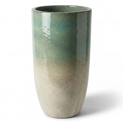 Hoher Keramik-Pflanzkübel Eiffel2 – Sommernebel – handgefertigter Pflanzkübel