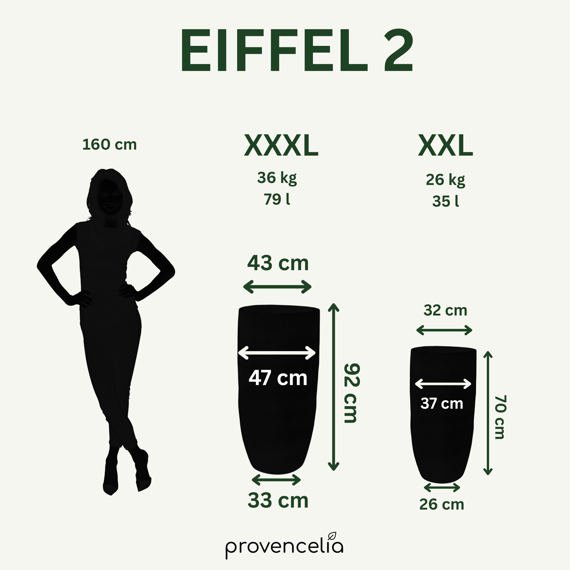 Hoher Keramik-Pflanzkübel Eiffel2 – Olivgrün – handgefertigter Pflanzkübel