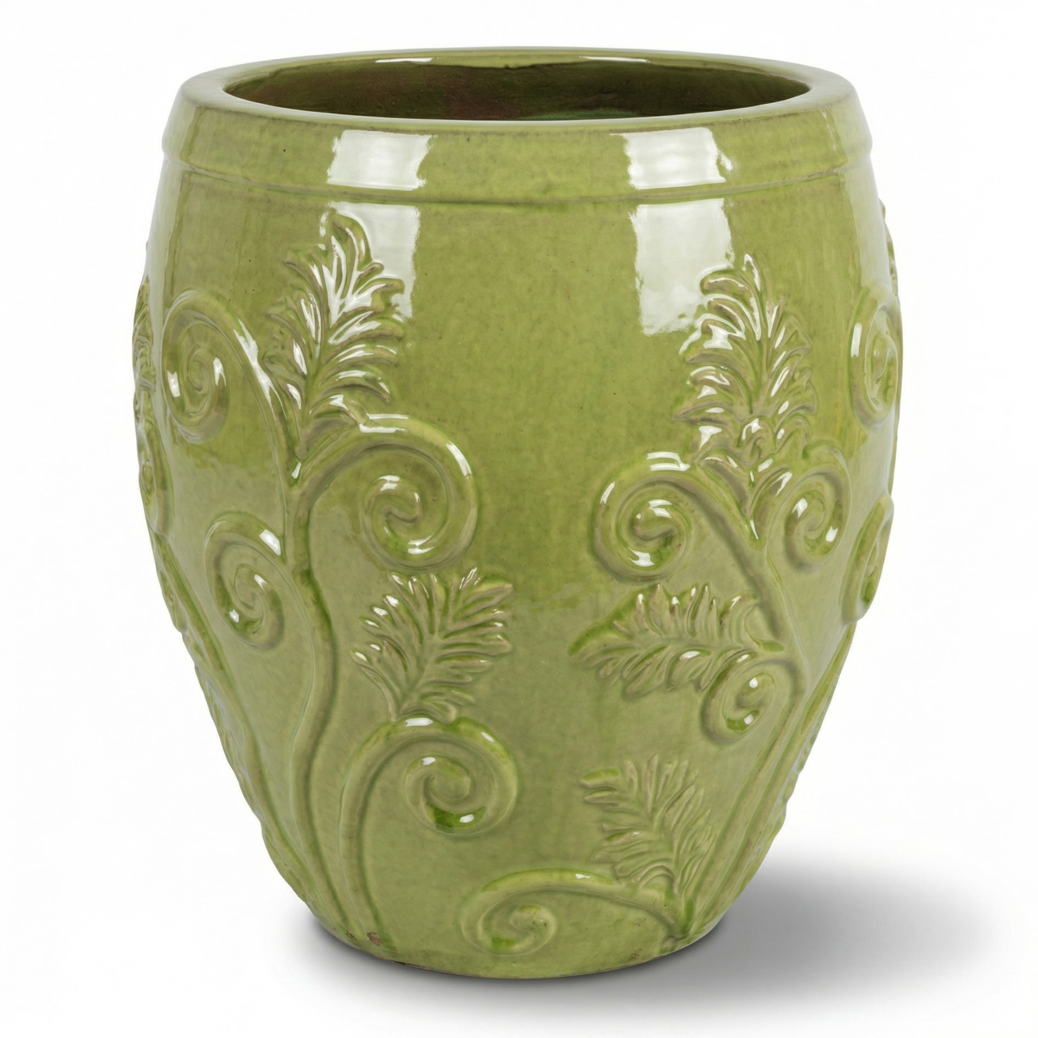 XXL Keramik-Pflanzkübel GAIA - Olivgrün