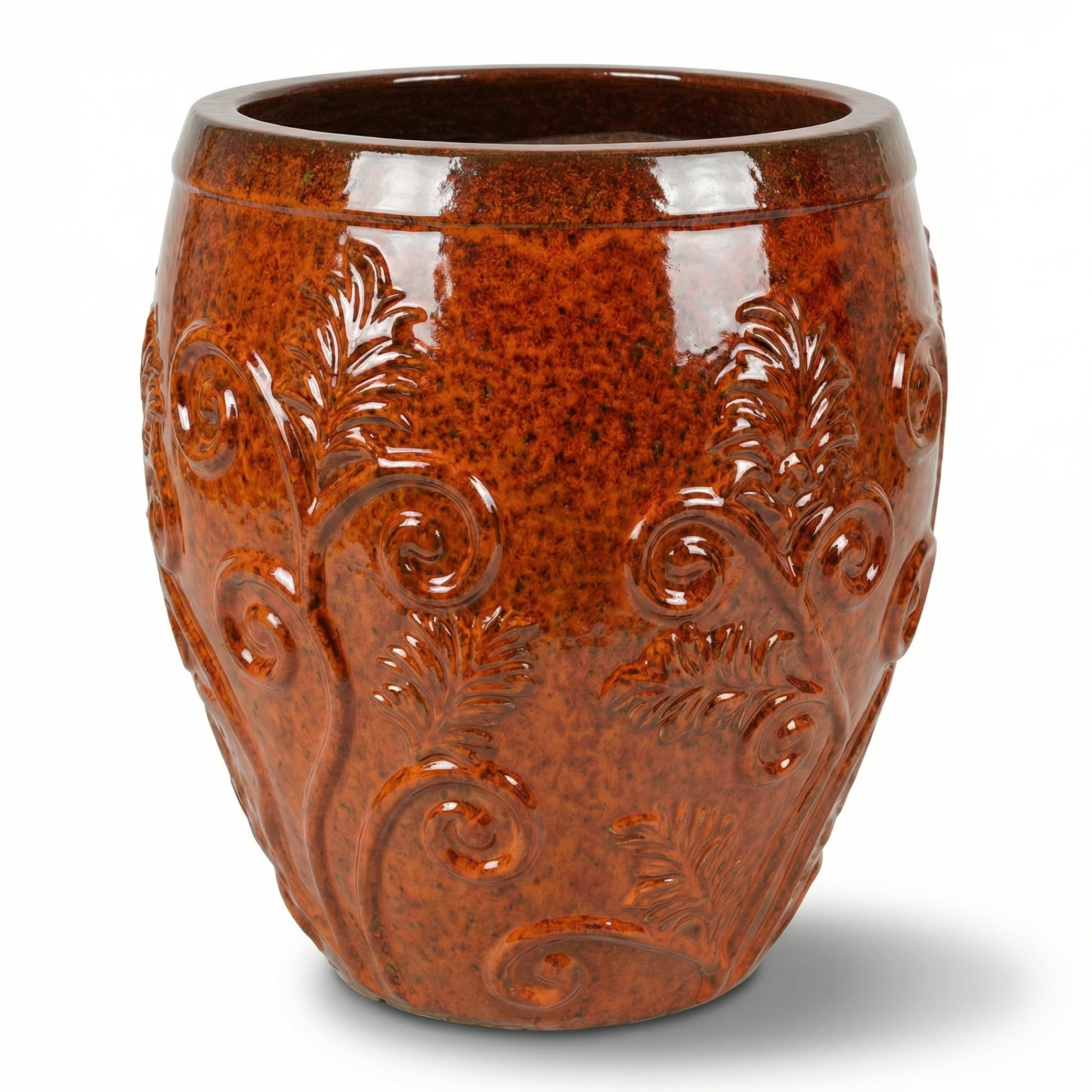 Keramik-Pflanzkübel Gaia - Herbstorange