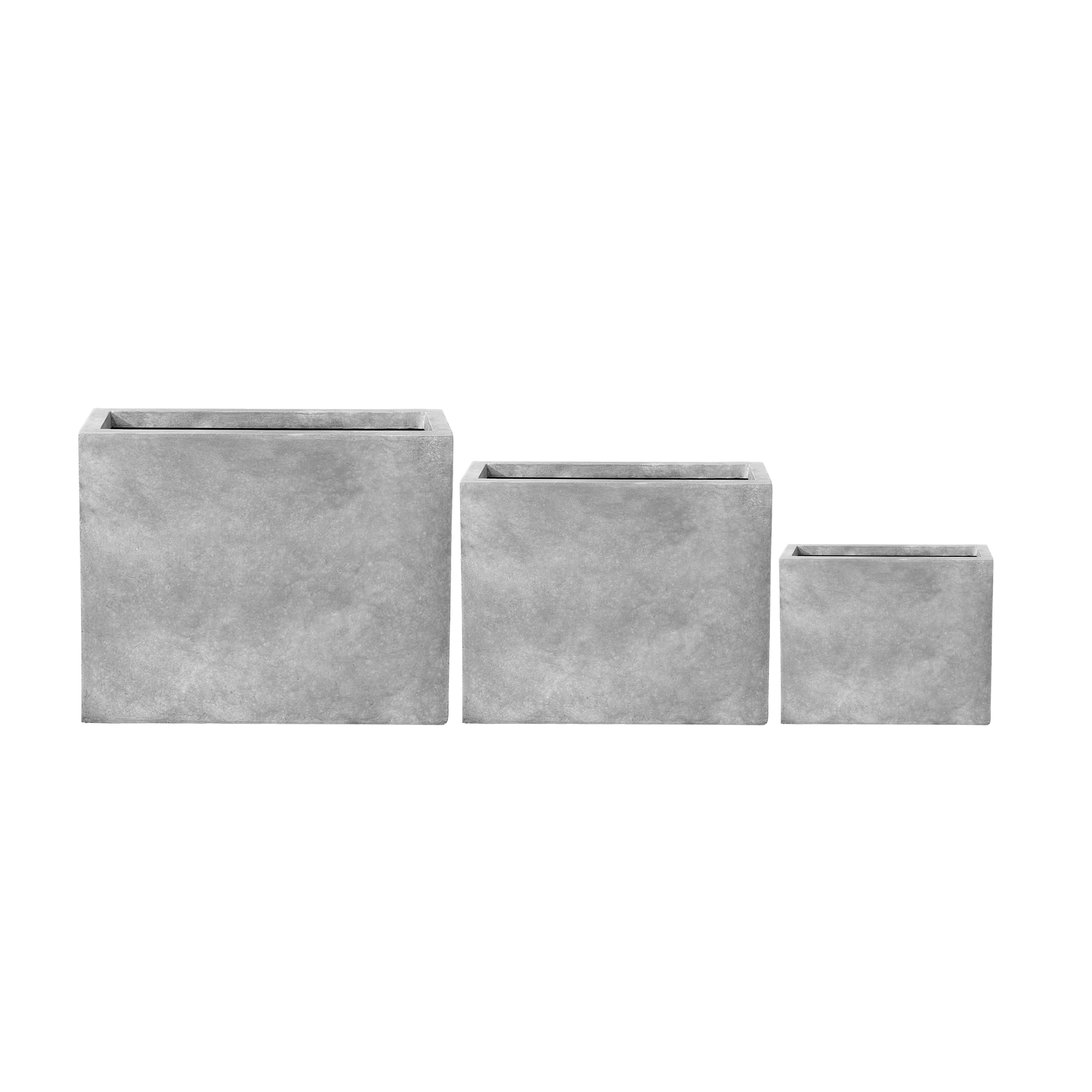 Beton-Pflanzkübel Horizon (60 x 25 x 60 cm) – Lichtgrau