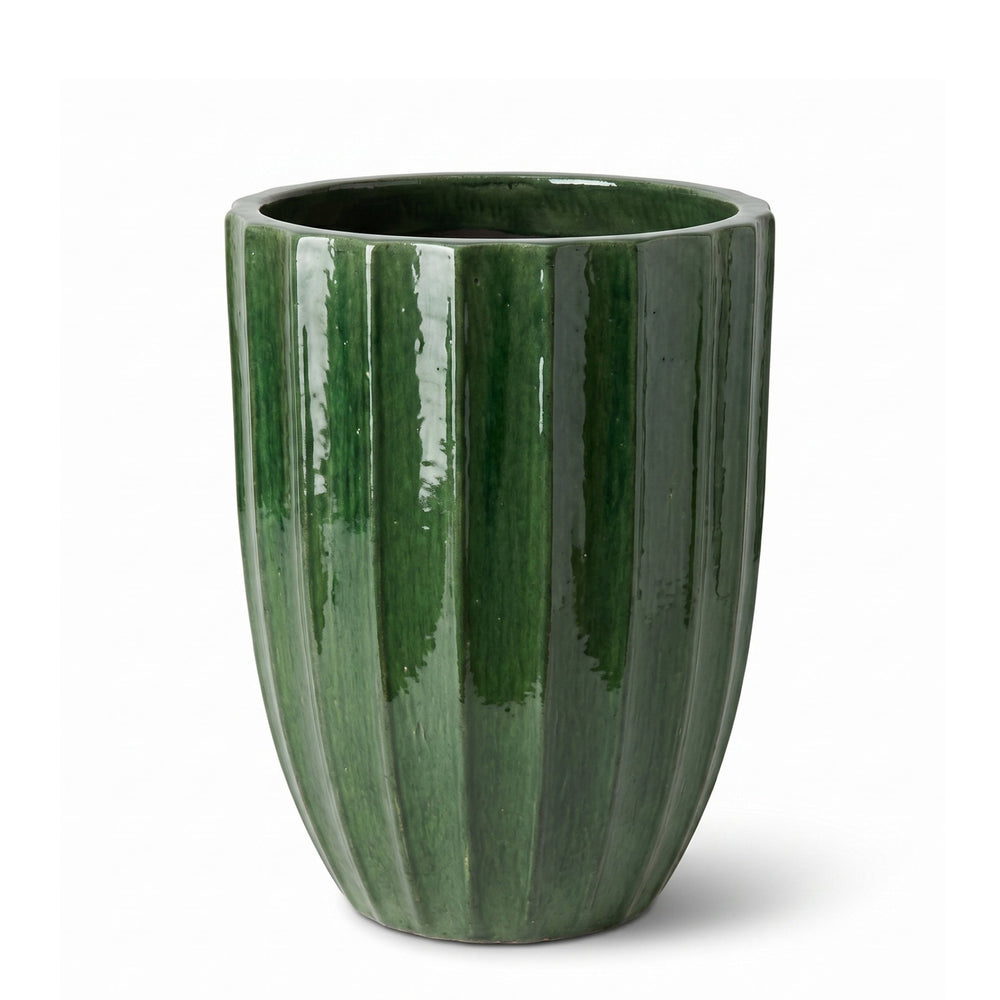 Keramik-Pflanzkübel HUGO - Dschungelgrün - XL: 44 x 59 cm