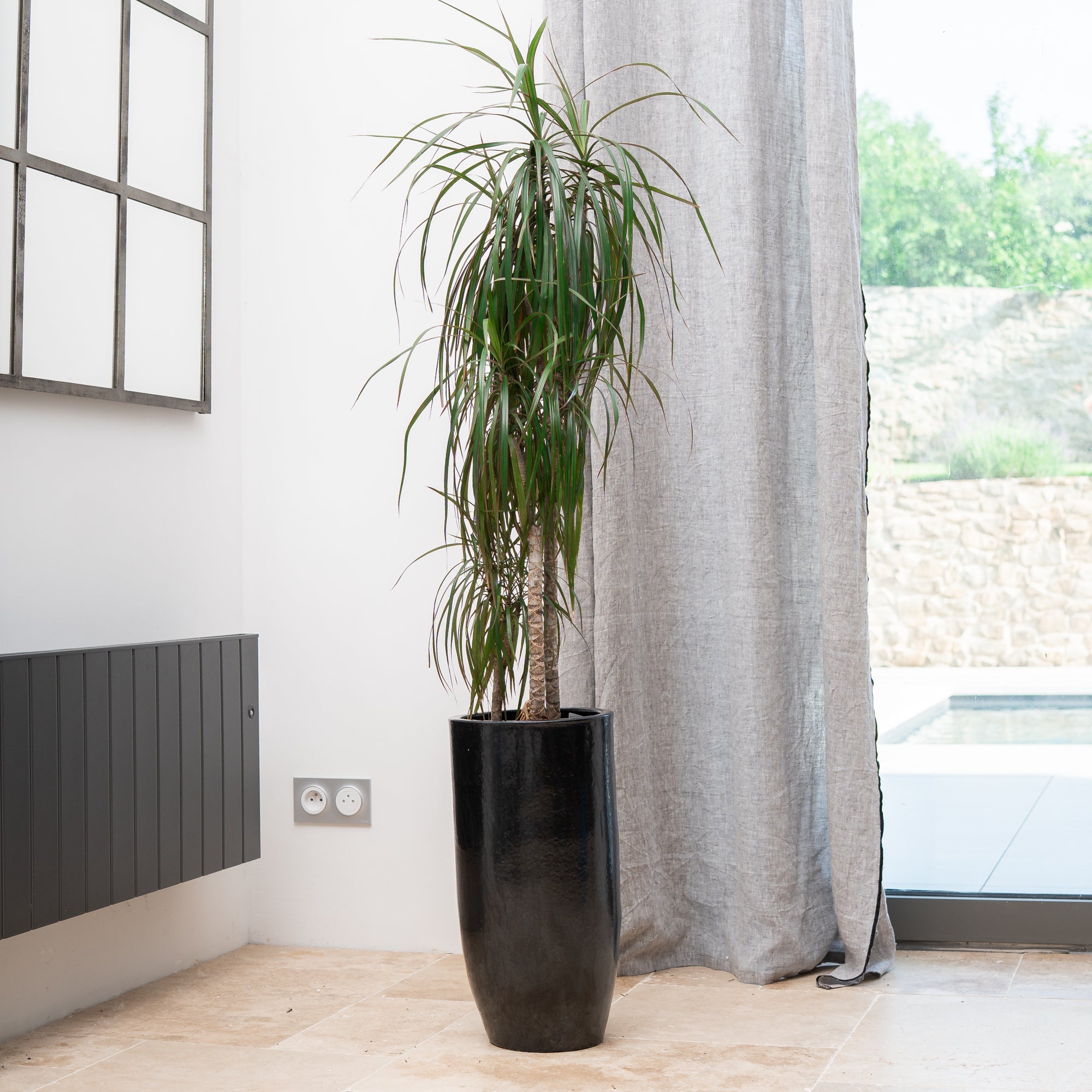 Keramik-Blumentopf ATHENA - Schwarz