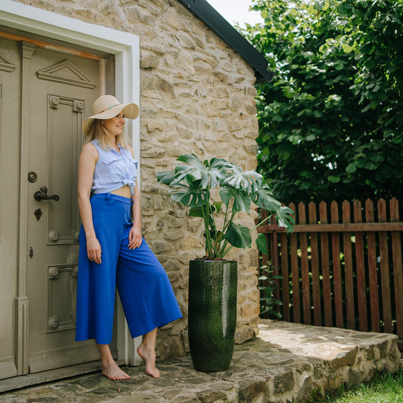 Keramik-Blumentopf ATHENA - Tropengrün