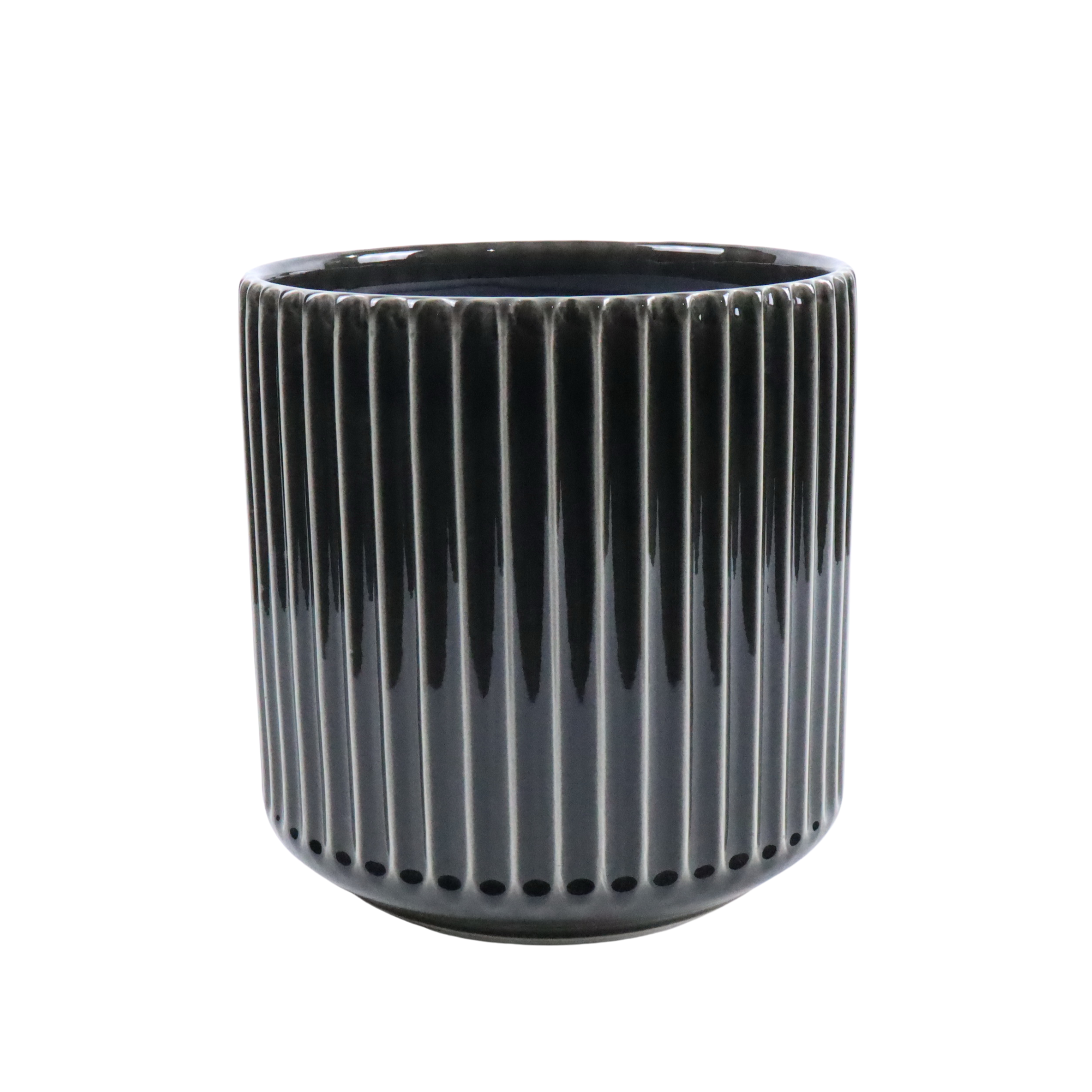 Keramik-Blumentopf LONDON - Grau/Schwarz