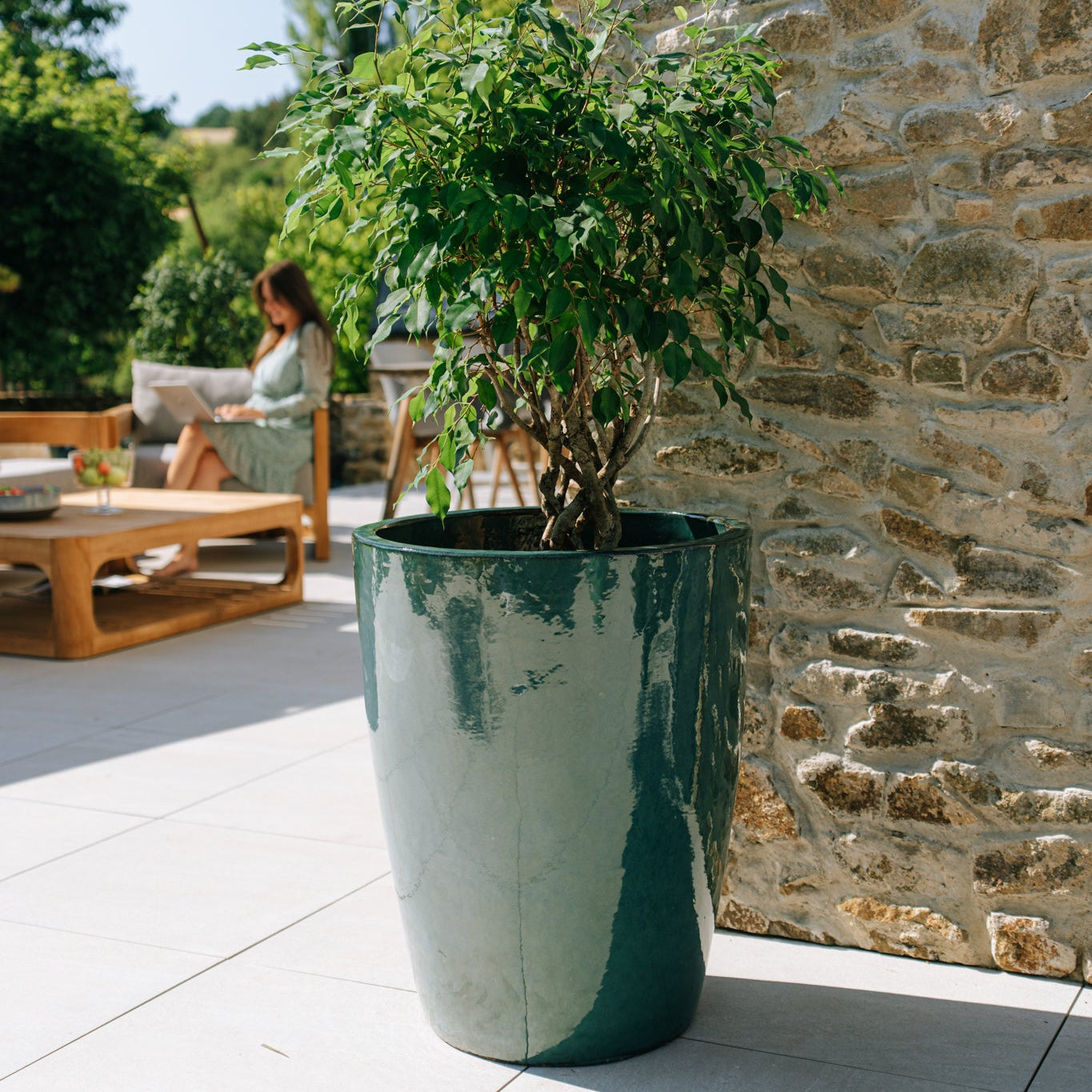 Keramik-Blumentopf MAZARIN - Jade