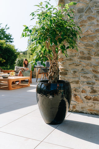 Keramik-Blumentopf POSEIDON - Schwarz