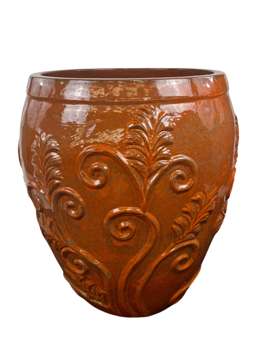 Keramicky_kvetinac_gaia oranzova-Provencelia.cz