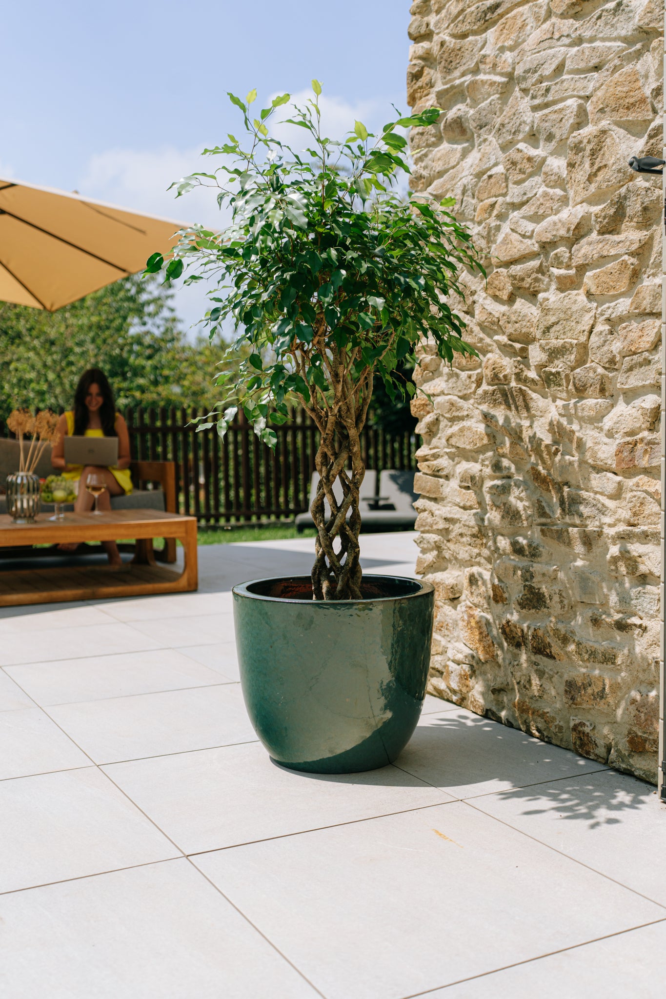 Keramik-Blumentopf LANCELOT – Jadegrün