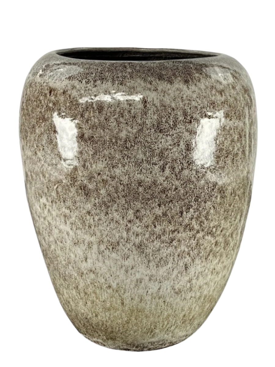 Galilee Keramik-Blumentopf – tigerweiß