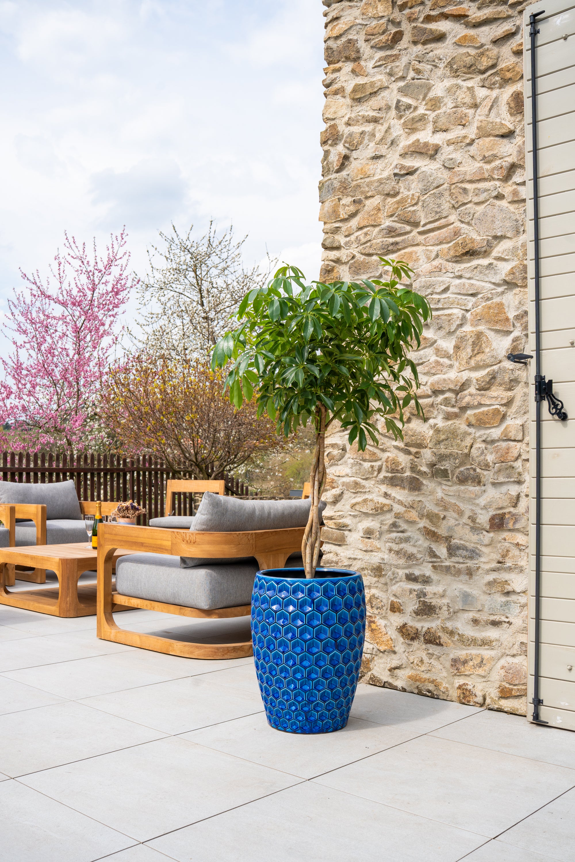 Keramischer Blumentopf Versaille – Blau