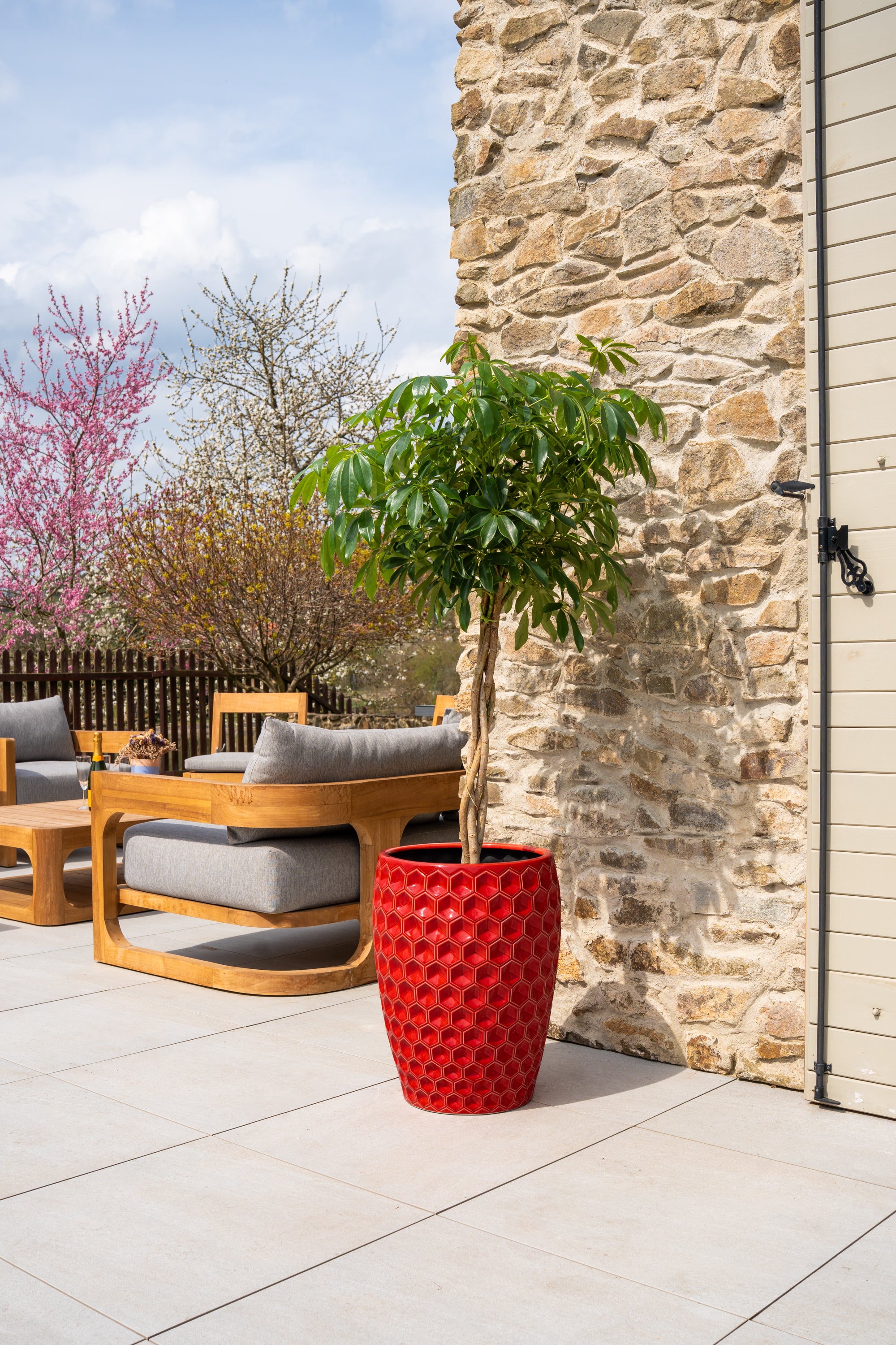 Keramischer Blumentopf Versaille – Rot