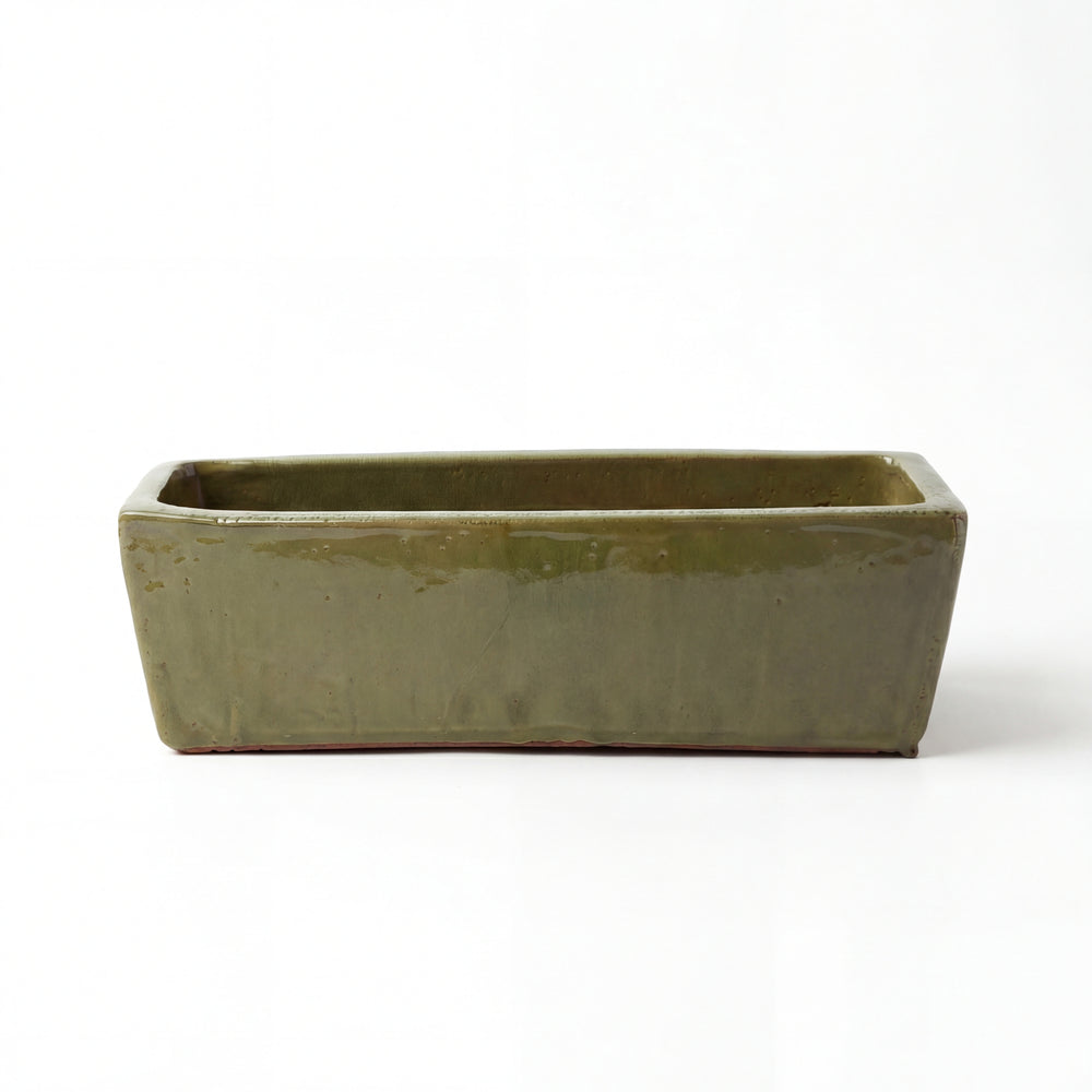 Keramik-Pflanzkasten GIONO - Khaki - XL (60 x 20 x 17 cm)