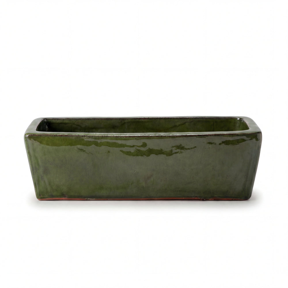 Keramik-Pflanzkasten GIONO - Zartgrün - XL (60 x 20 x 17 cm)