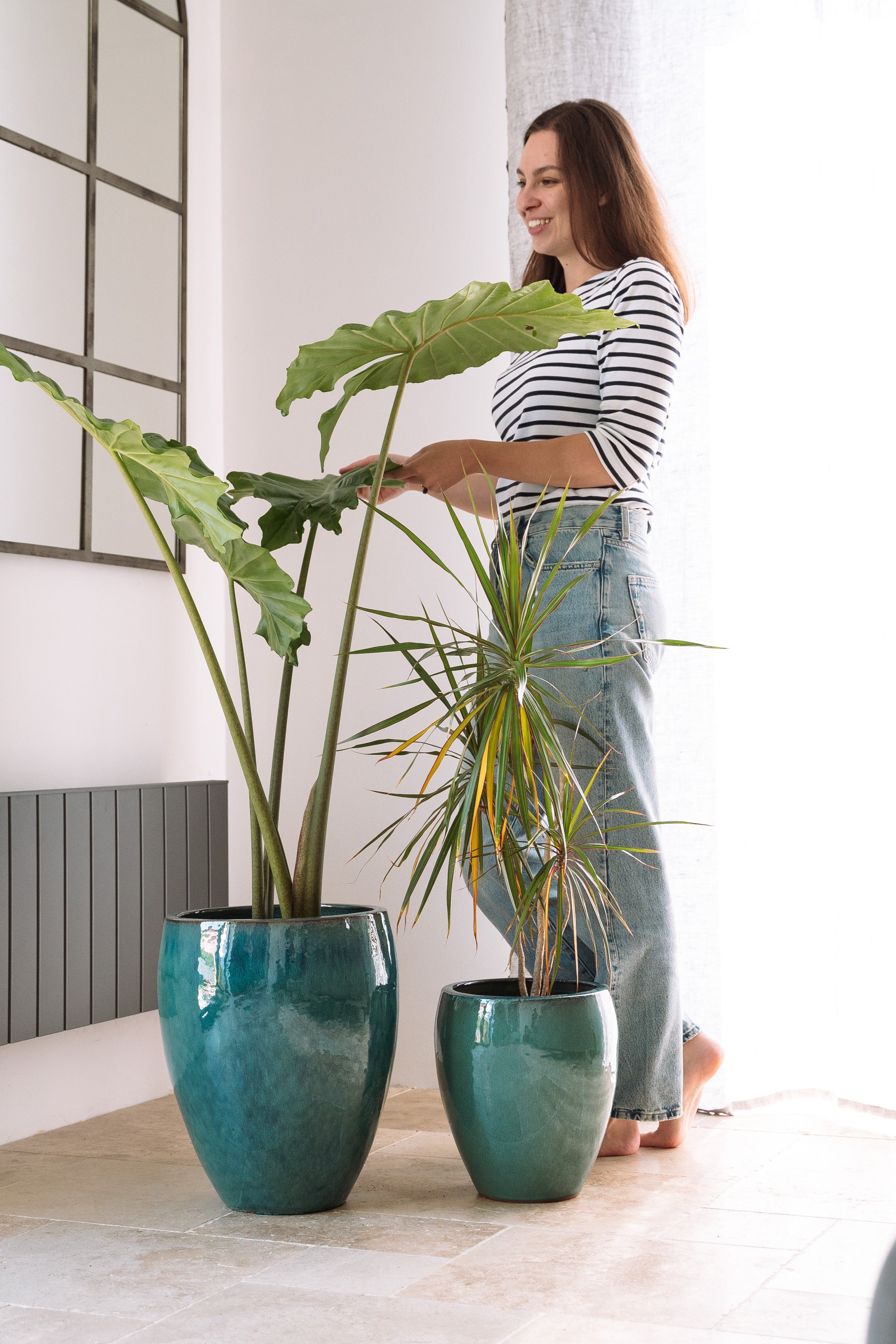 Keramik-Blumentopf Poseidon – Azurblau
