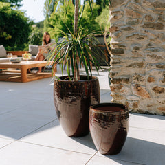 Keramik-Blumentopf POSEIDON - Ziegelrot