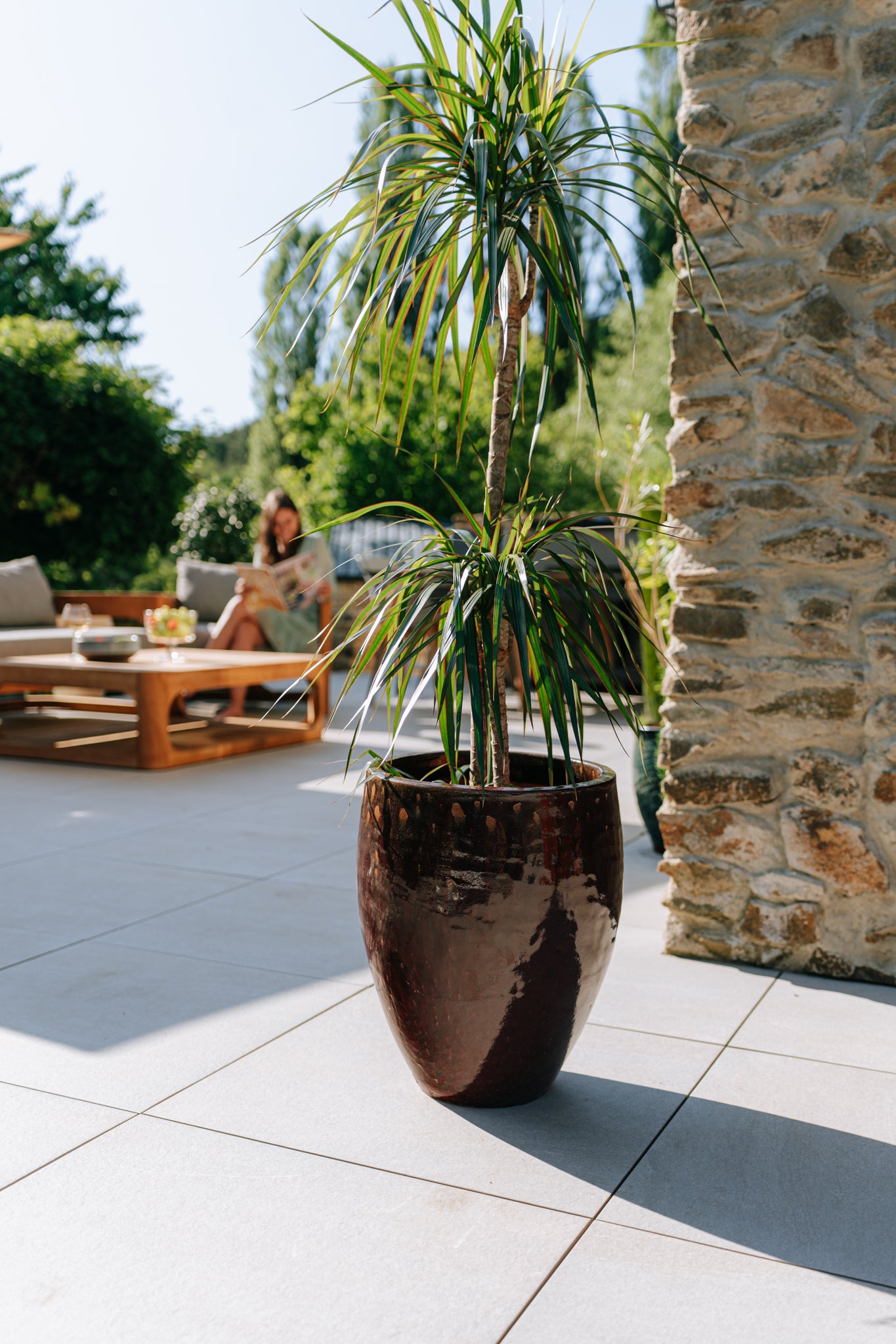 Keramik-Blumentopf Poseidon – Ziegelrot