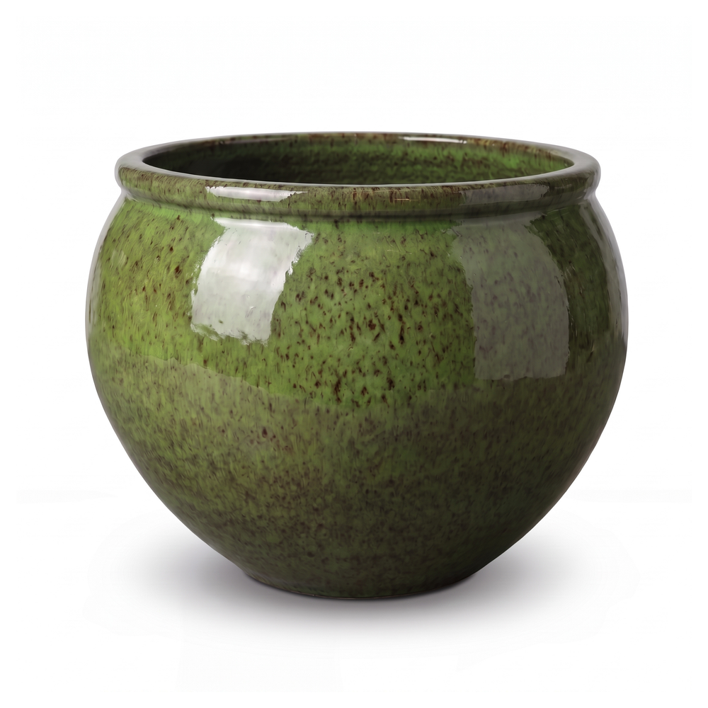 Großer Keramik-Pflanzkübel Lutece - Tropengrün - XL (53 cm x 43 cm)