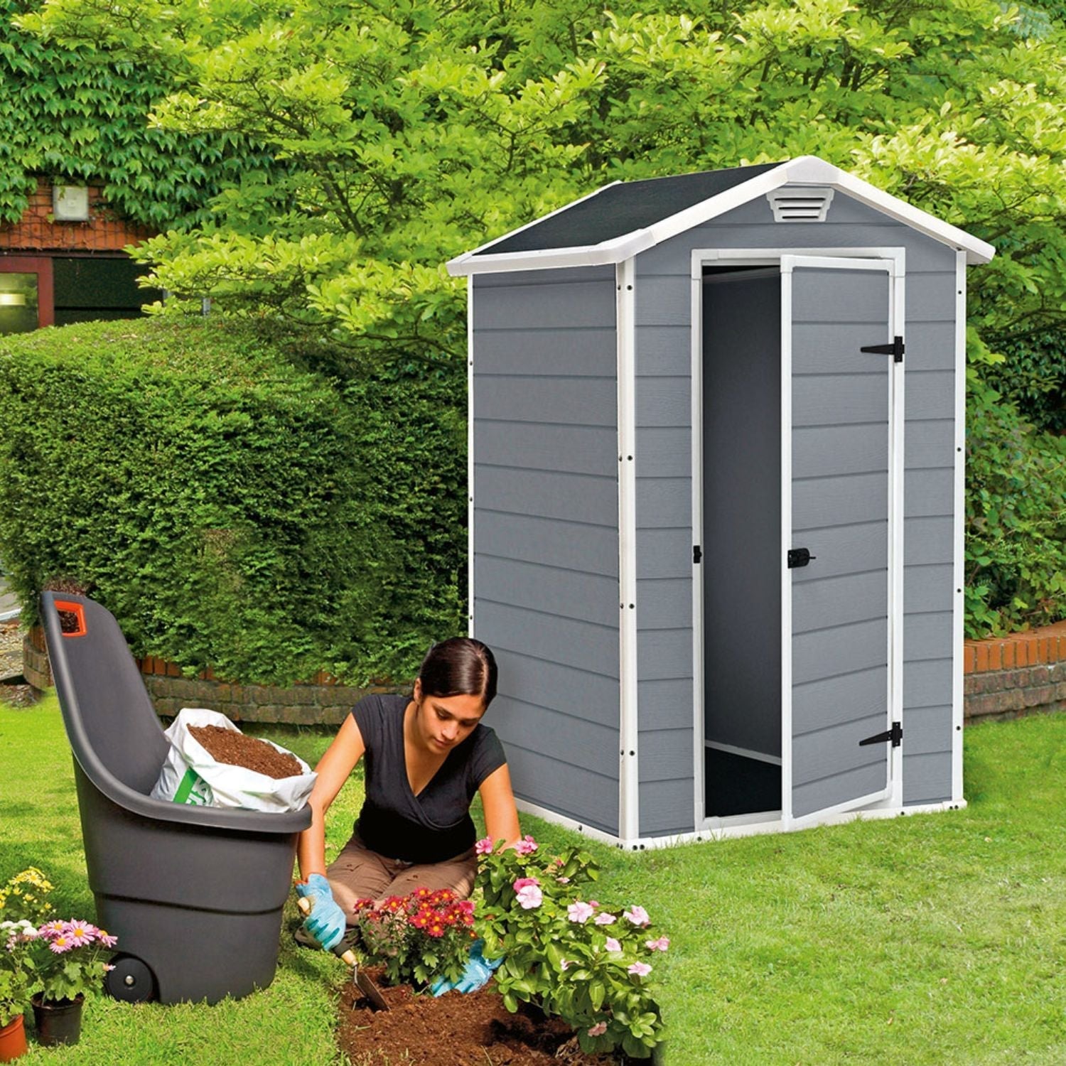Abri de jardin MANOR 4x3 Gris